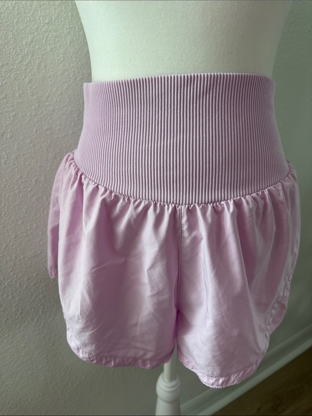 FP Movement by Free People Lilac High-Waist Ribbed Band Shorts